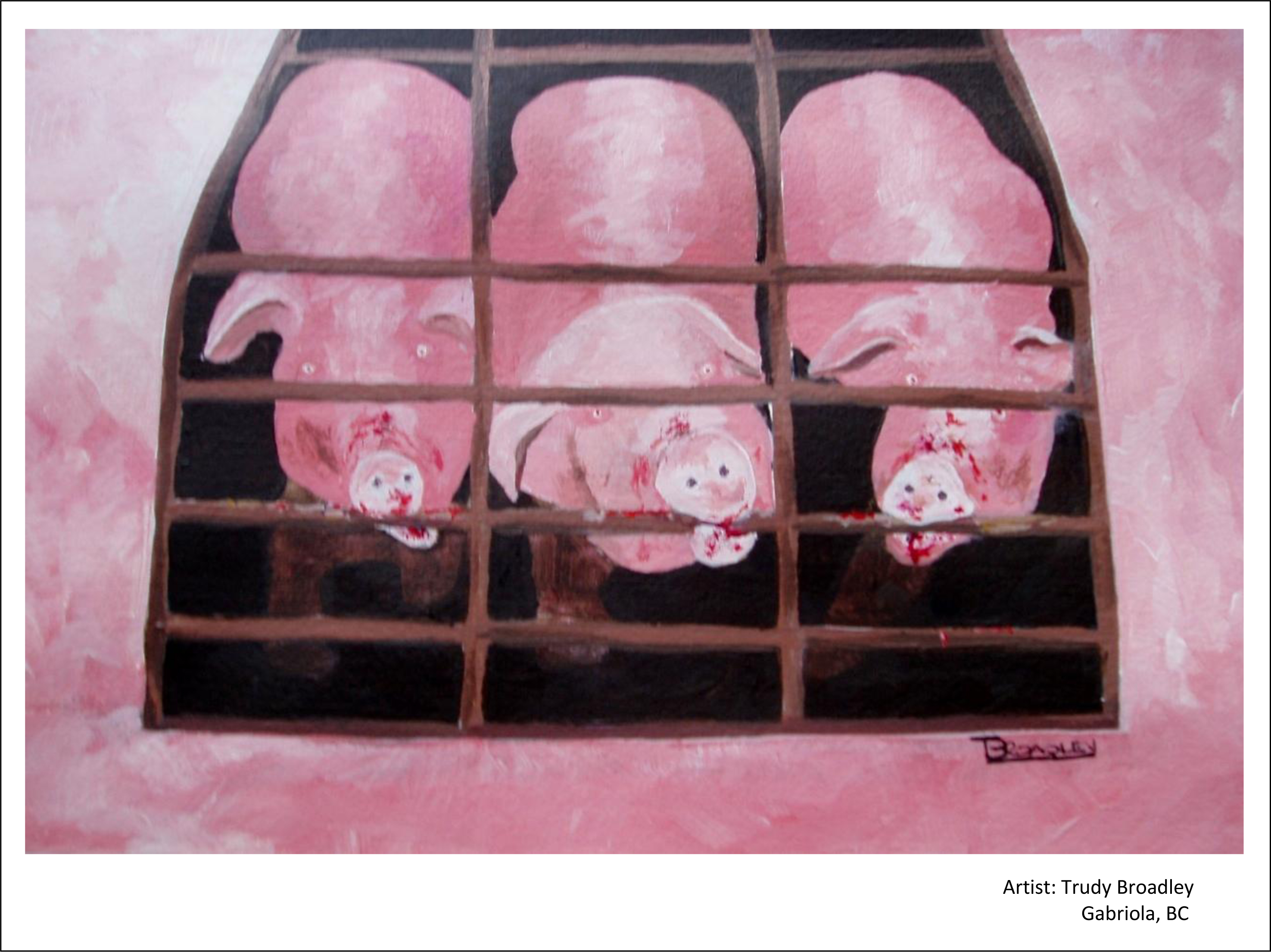 Painting made by BC artist for CETFA's sow stalls campaign. 